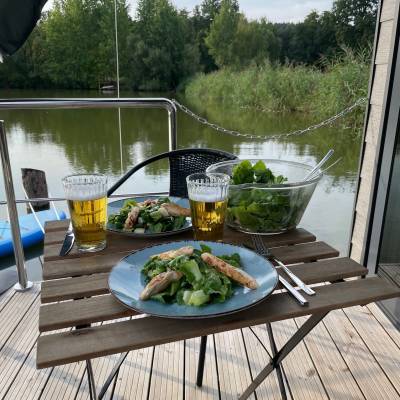 Eating on the terrace